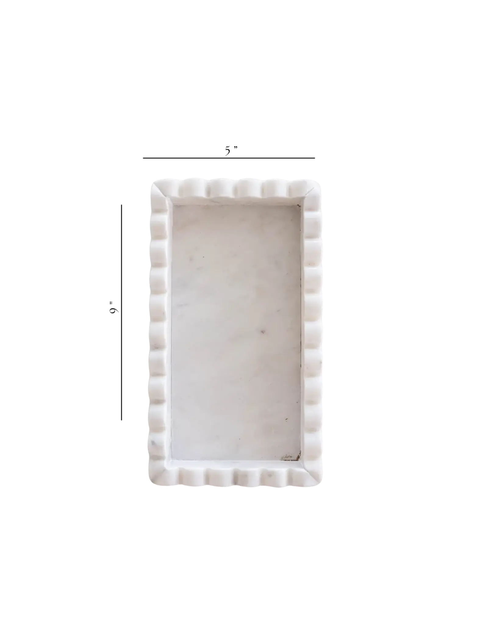 White Marble Scalloped Bridge Tray
