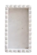 White Marble Scalloped Bridge Tray