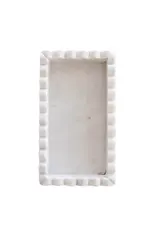 White Marble Scalloped Bridge Tray