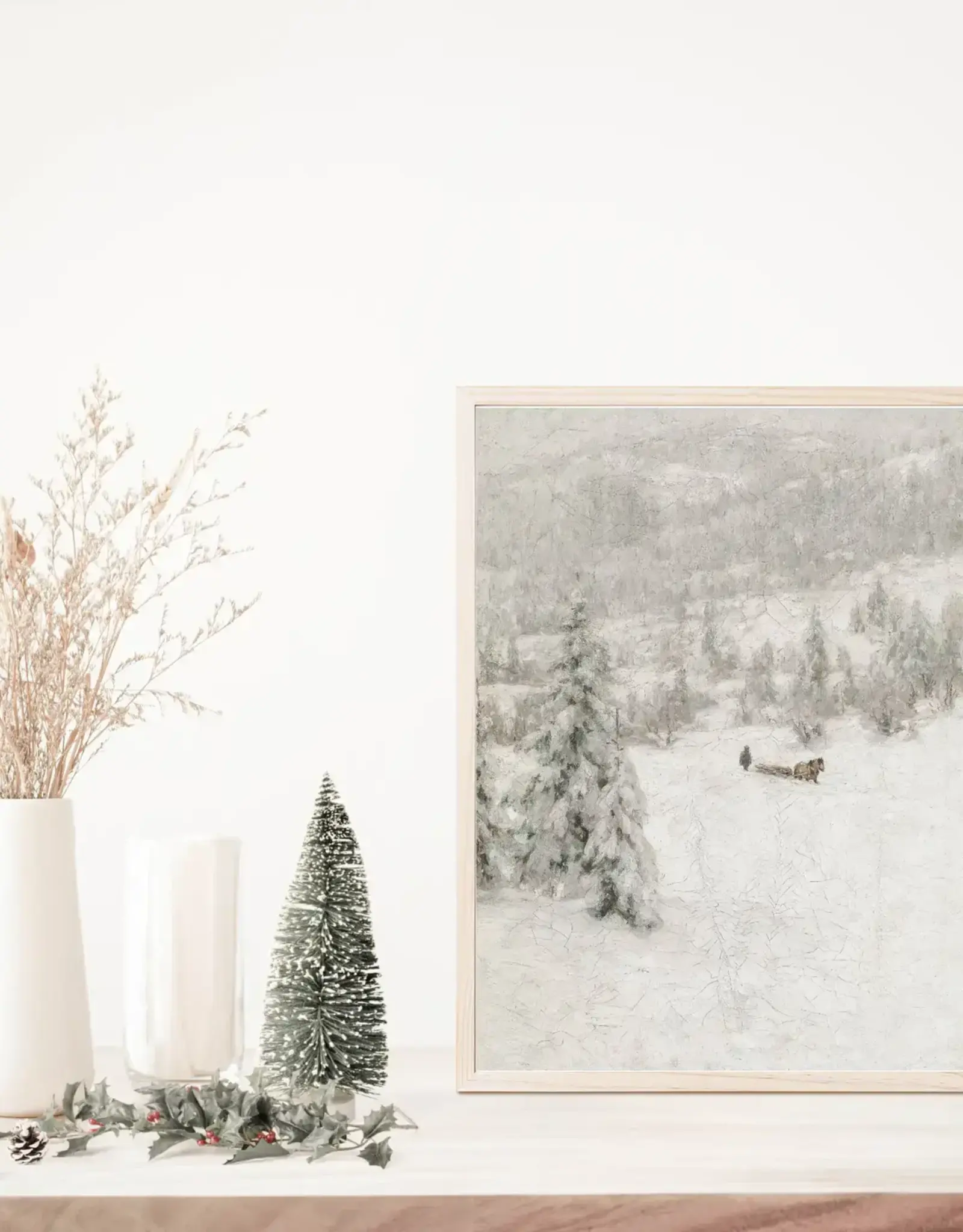 Winter Mist Vintage Art Print | Christmas Art