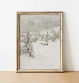 Winter Mist Vintage Art Print | Christmas Art