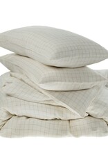 Linen Check King Duvet Set, Ivory