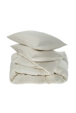 Linen Check King Duvet Set, Ivory