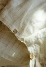 Linen Check King Duvet Set, Ivory