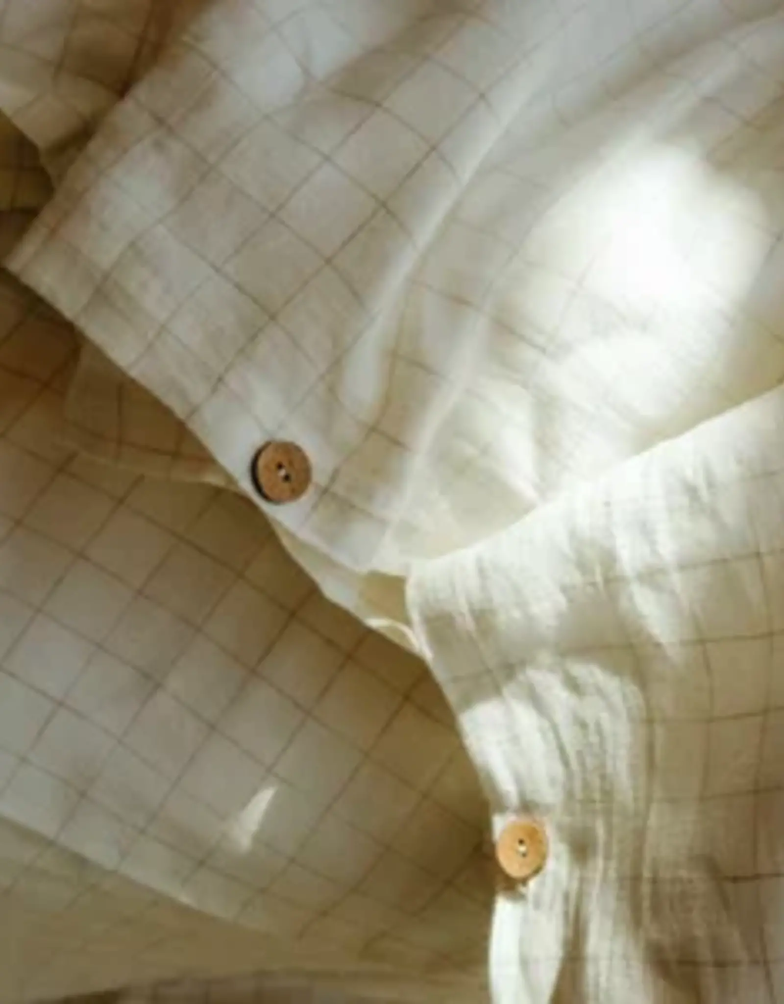 Linen Check King Duvet Set, Ivory