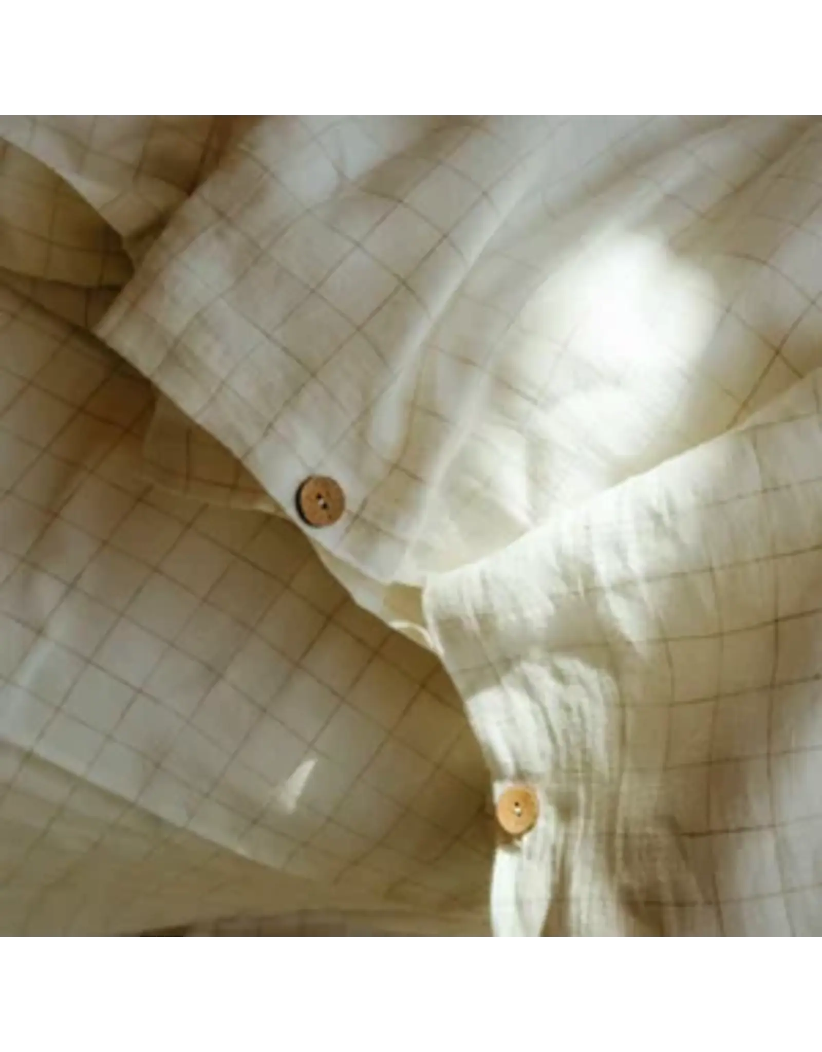 Linen Check King Duvet Set, Ivory