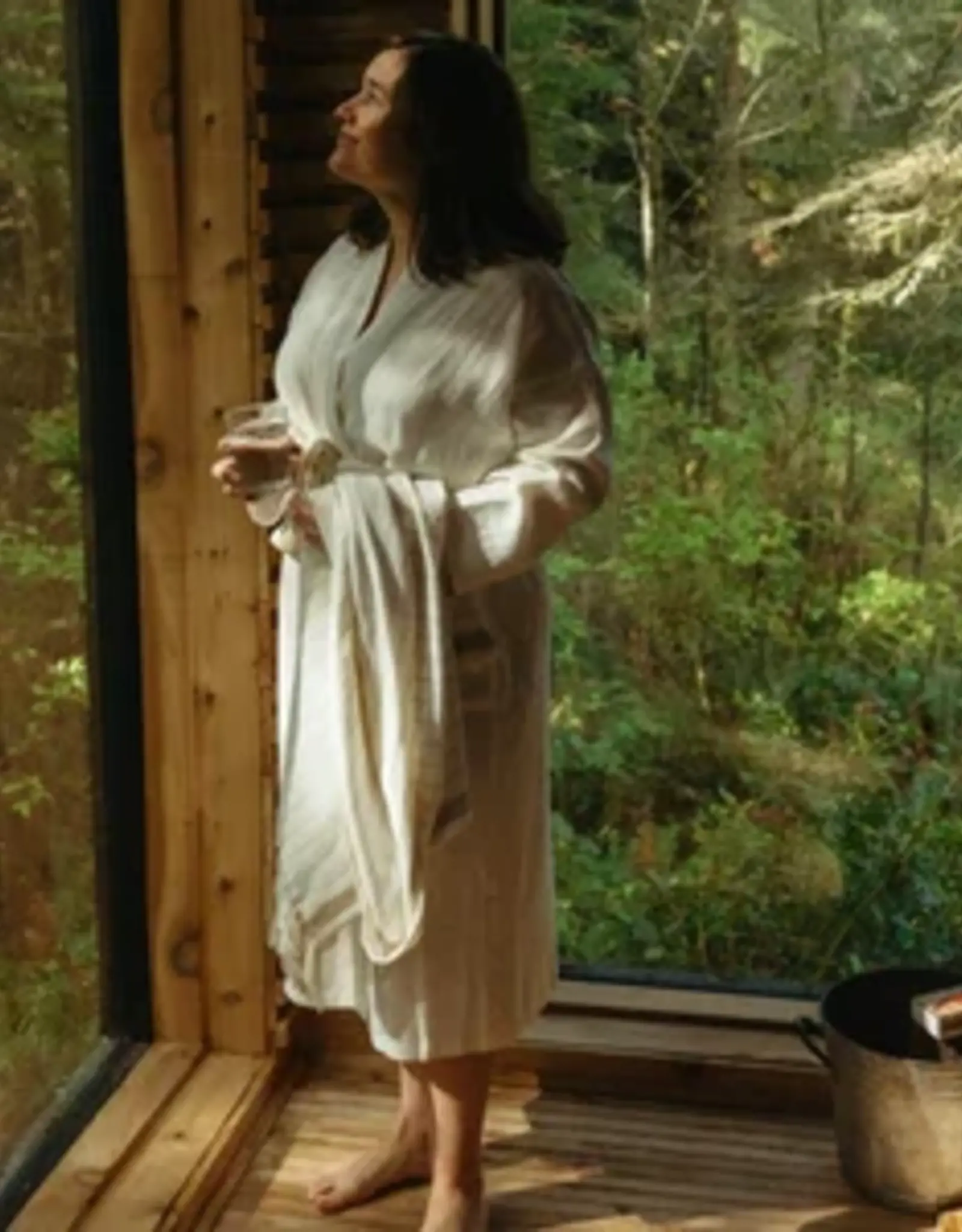 Linen Robe, Ivory