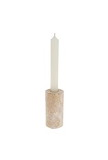 Ava Travertine Candle Holder, Large