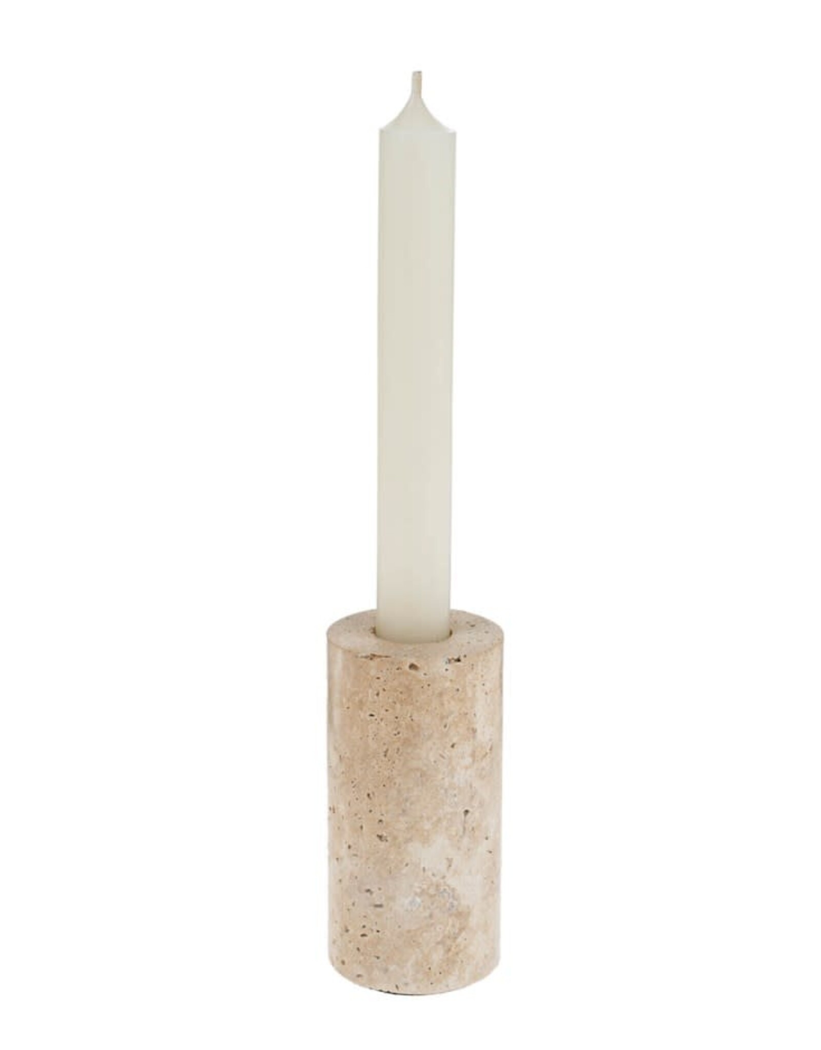 Ava Travertine Candle Holder, Large