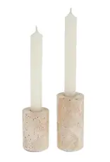 Ava Travertine Candle Holder, Small