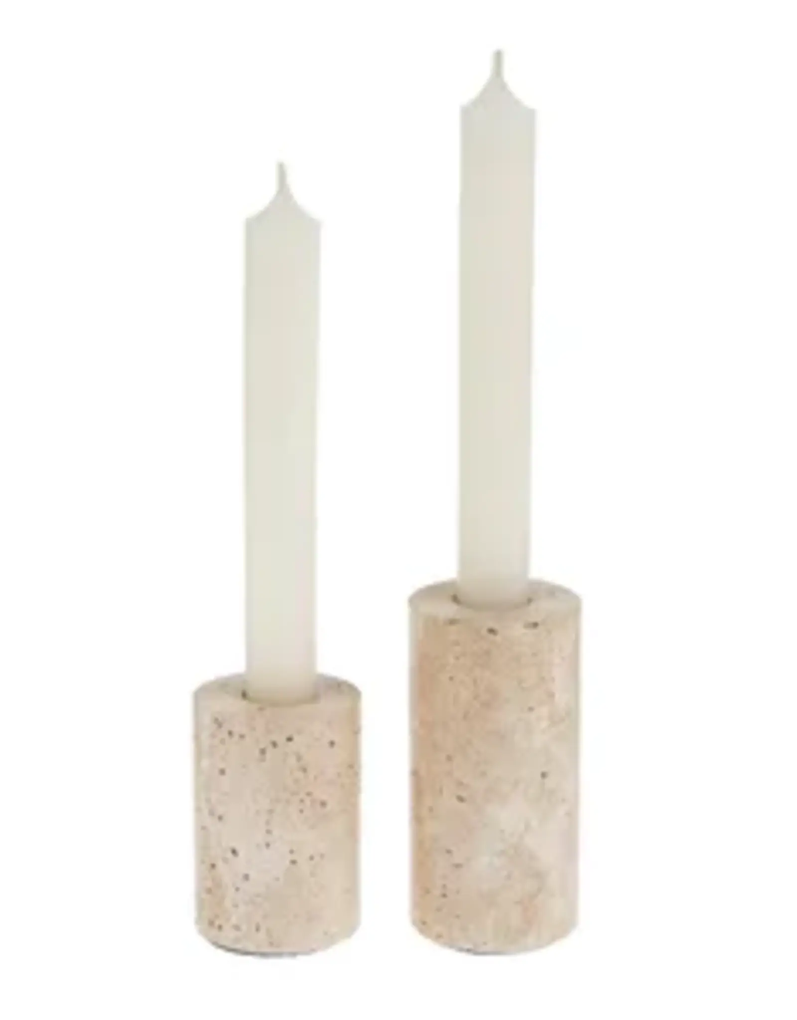 Ava Travertine Candle Holder, Small