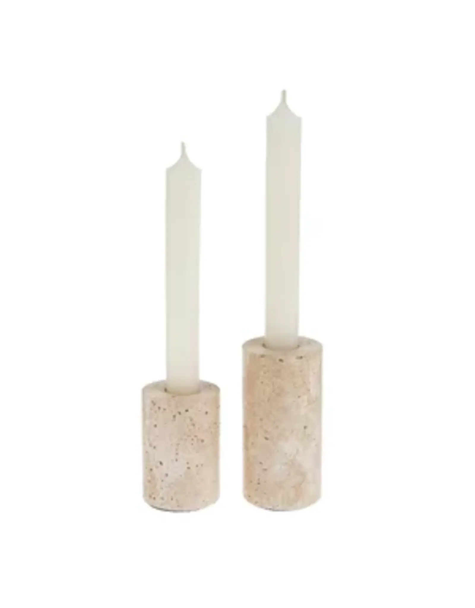 Ava Travertine Candle Holder, Small