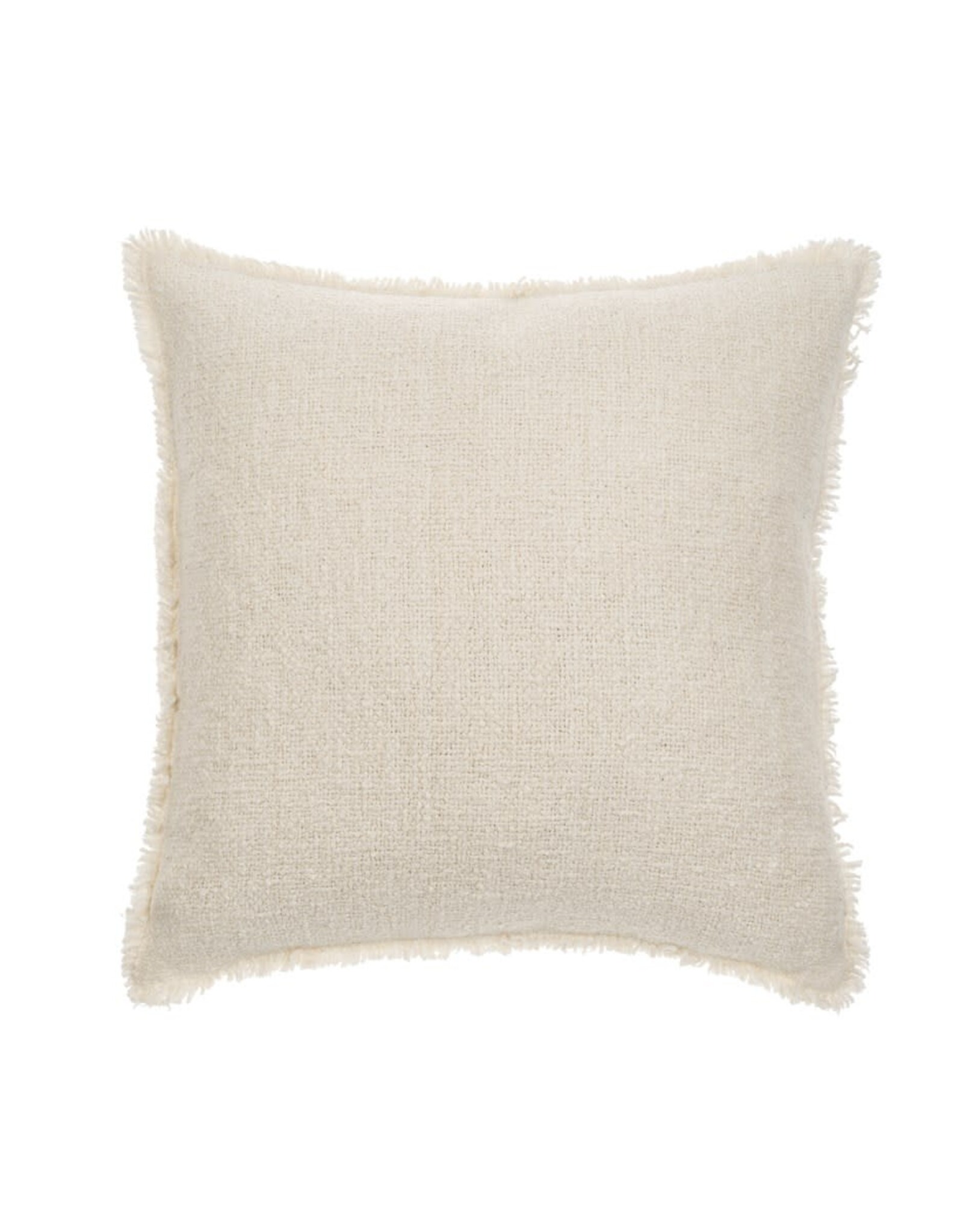 Fringed Boucle Pillow - Off White, 20x20