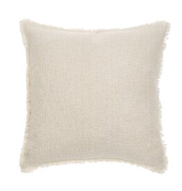 Fringed Boucle Pillow, Off White, 20x20