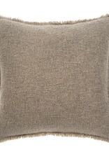 Fringed Boucle Pillow, Taupe,  20x20