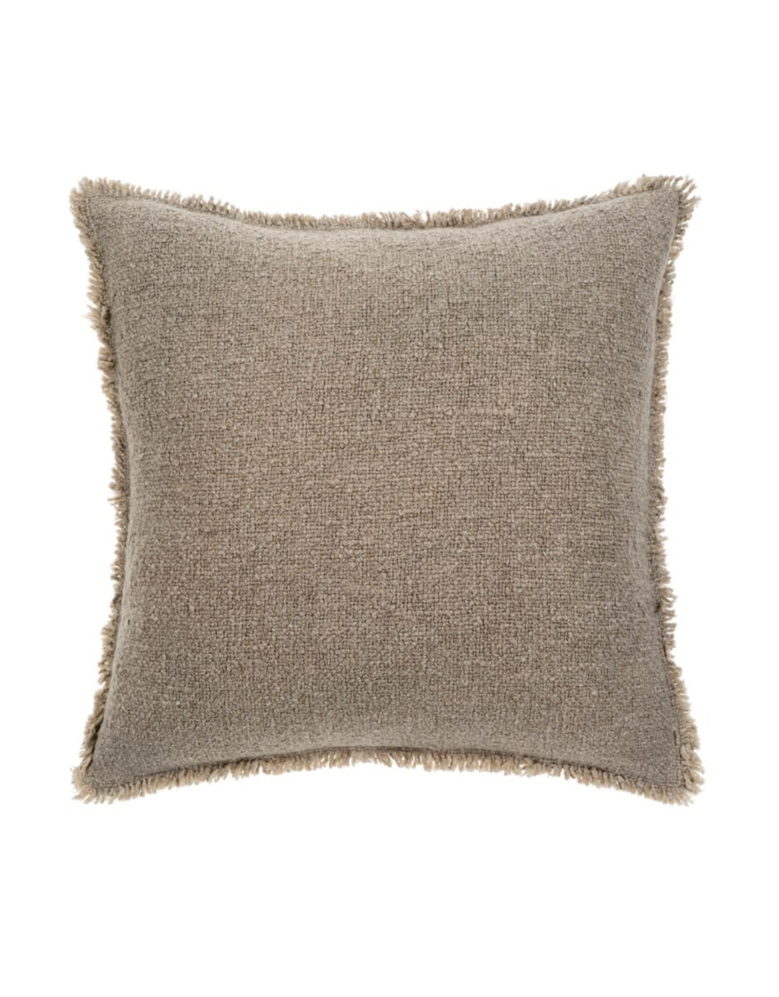 Fringed Boucle Pillow - Taupe,  20x20