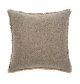 Fringed Boucle Pillow - Taupe,  20x20