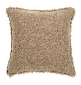 Fringed Boucle Pillow, Warm Sand, 20x20