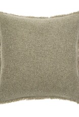Fringed Boucle Pillow, Sage Grey, 20x20