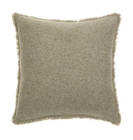 Fringed Boucle Pillow, Sage Grey, 20x20