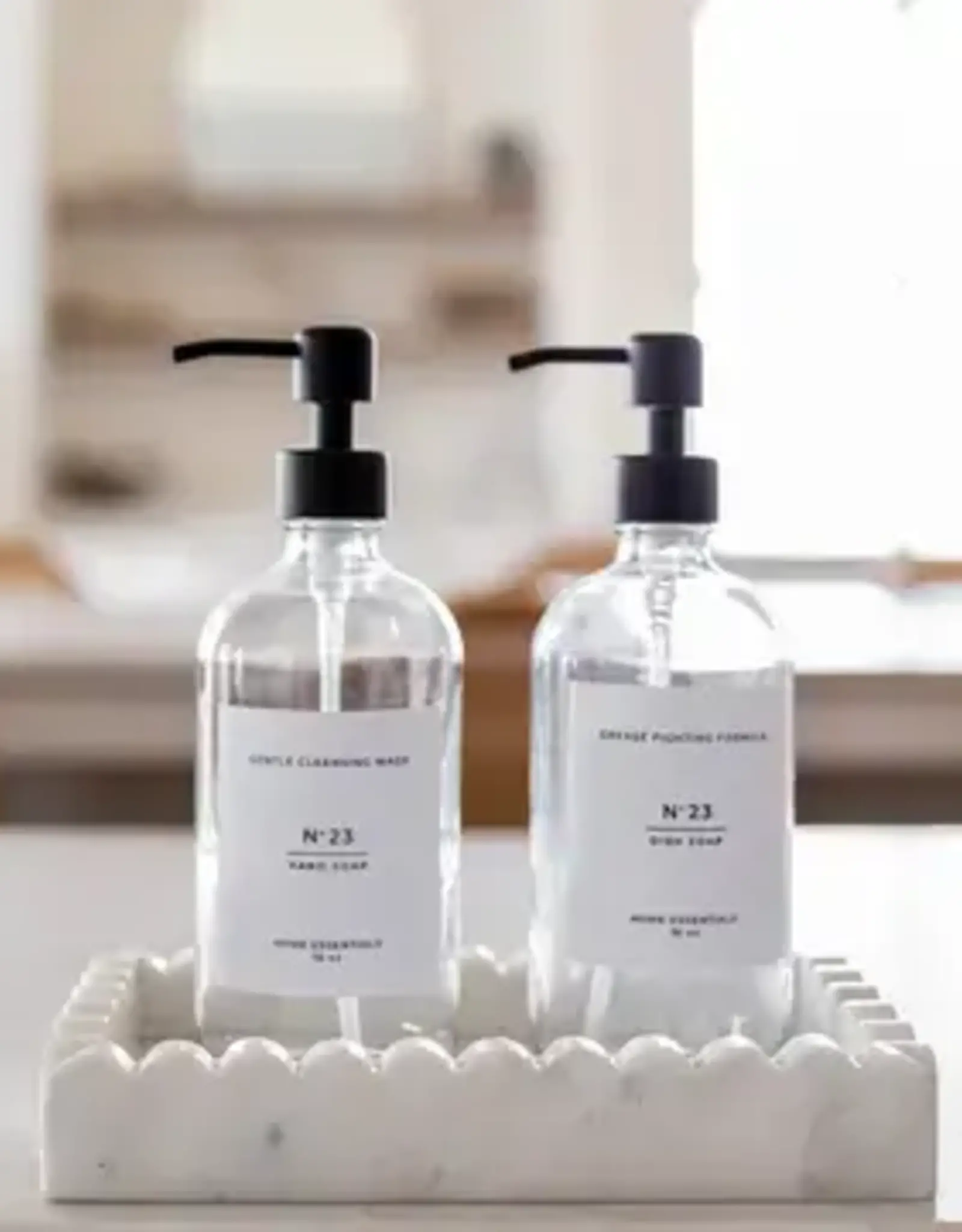 Clear Soap Bottle Dispenser with Label