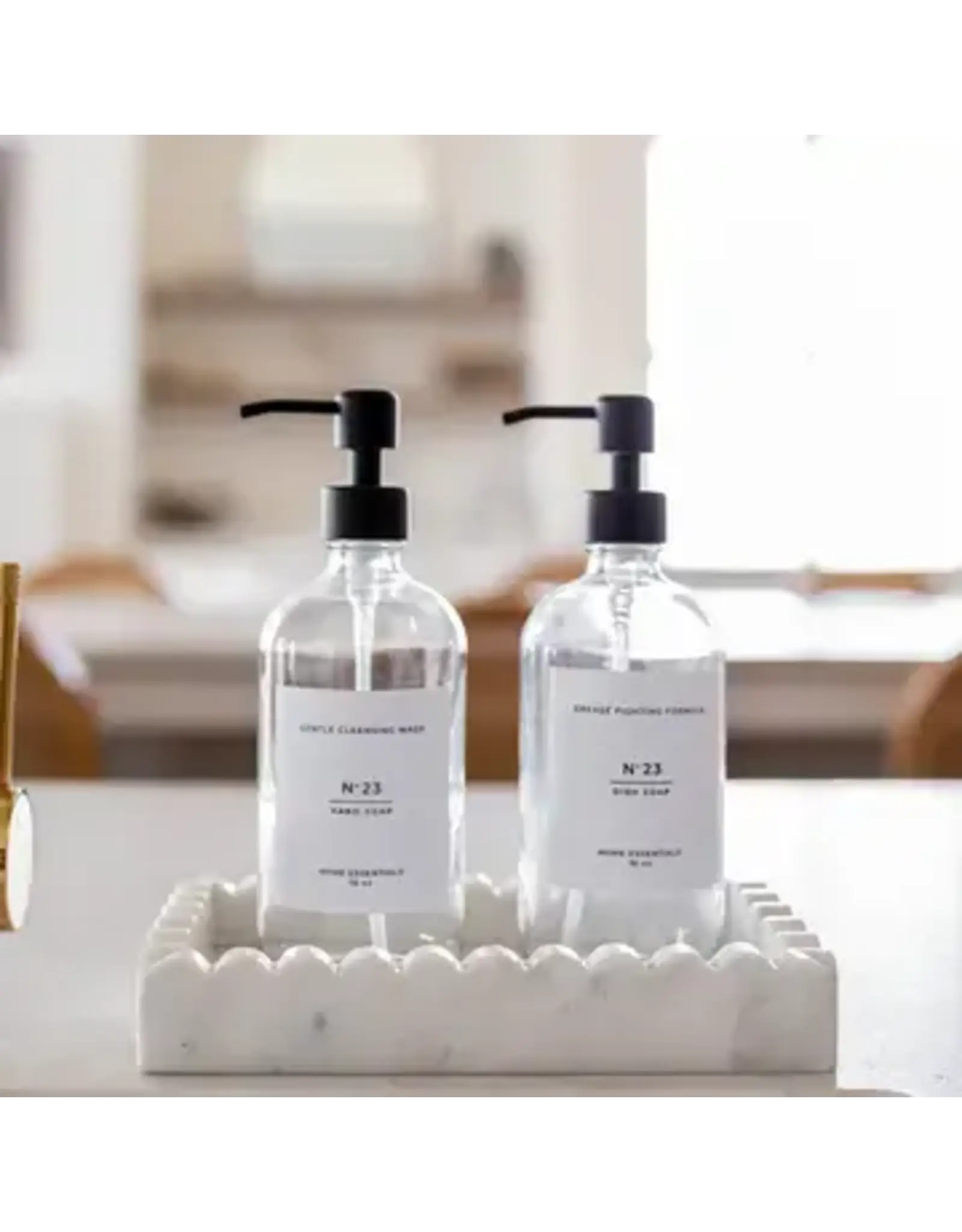 Clear Soap Bottle Dispenser with Label