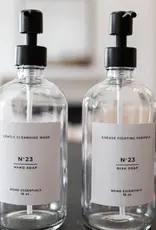 Clear Soap Bottle Dispenser with Label