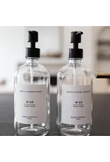 Clear Soap Bottle Dispenser with Label