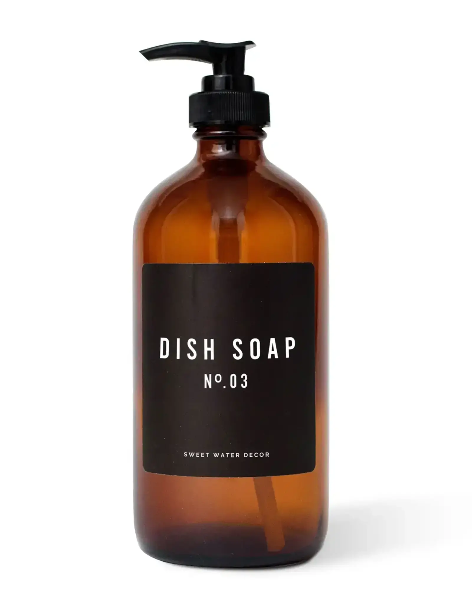 16oz Amber Glass Soap Dispenser