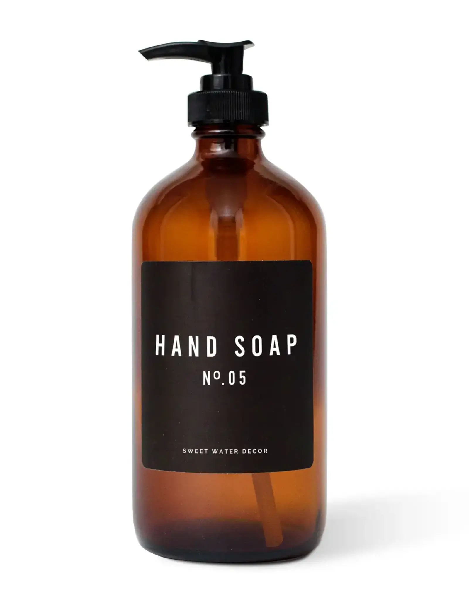 16oz Amber Glass Soap Dispenser