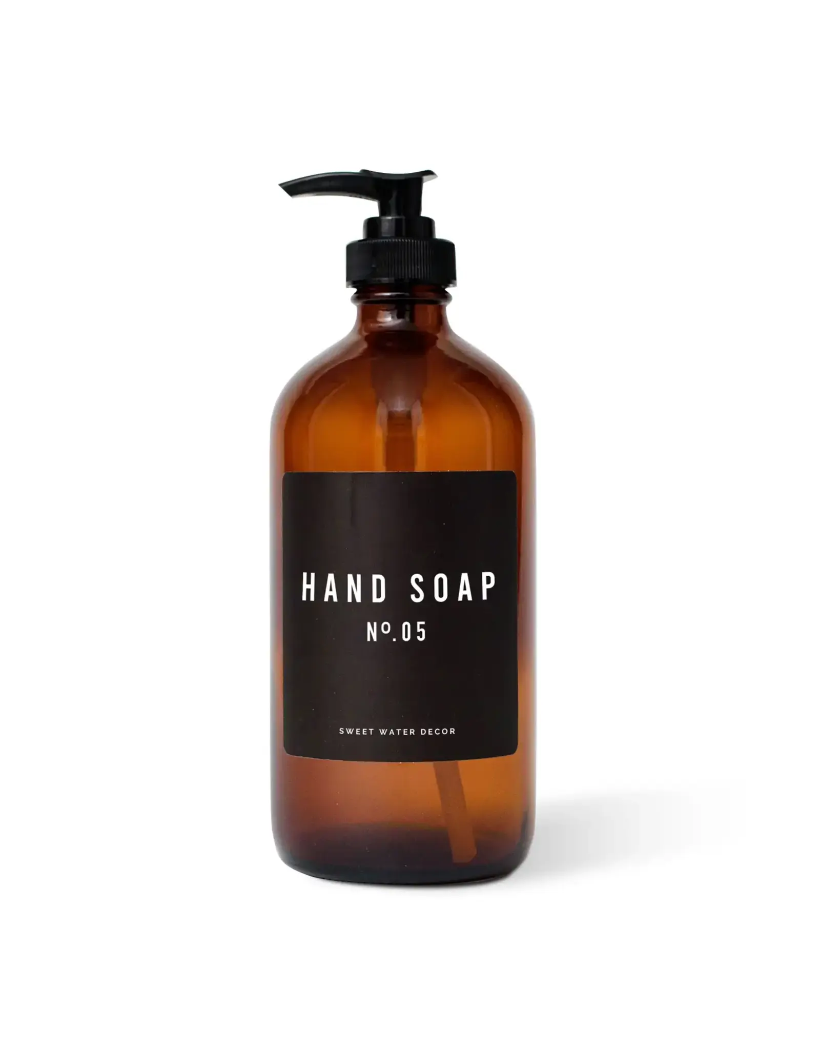 16oz Amber Glass Soap Dispenser