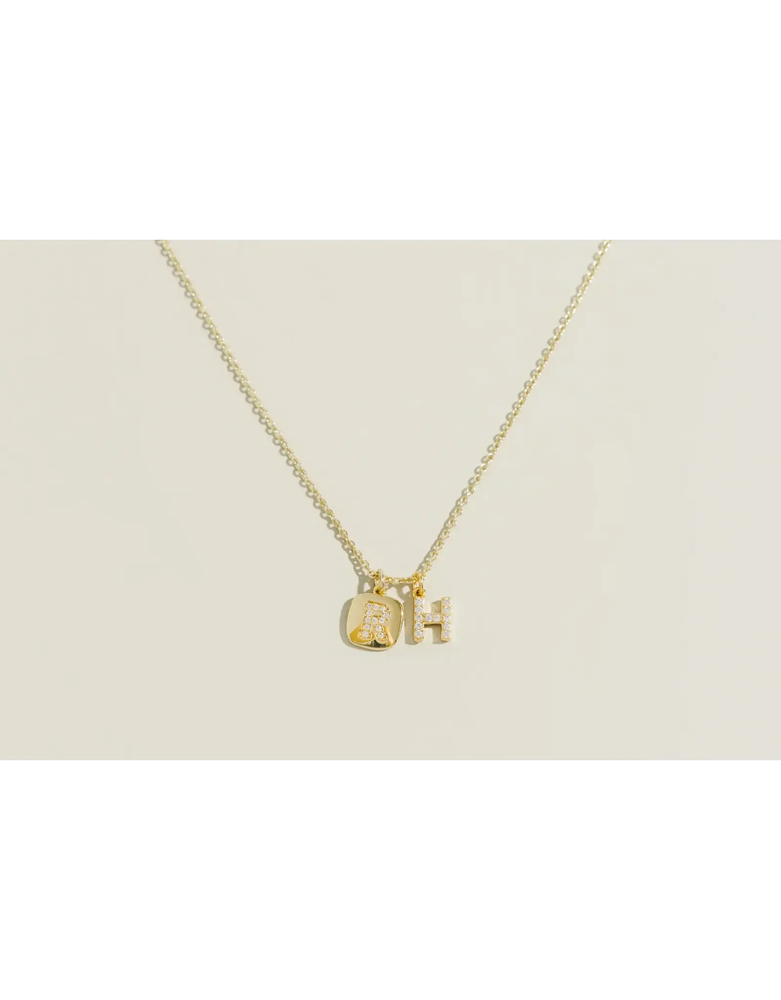 Letter Cubic Zirconia Charm