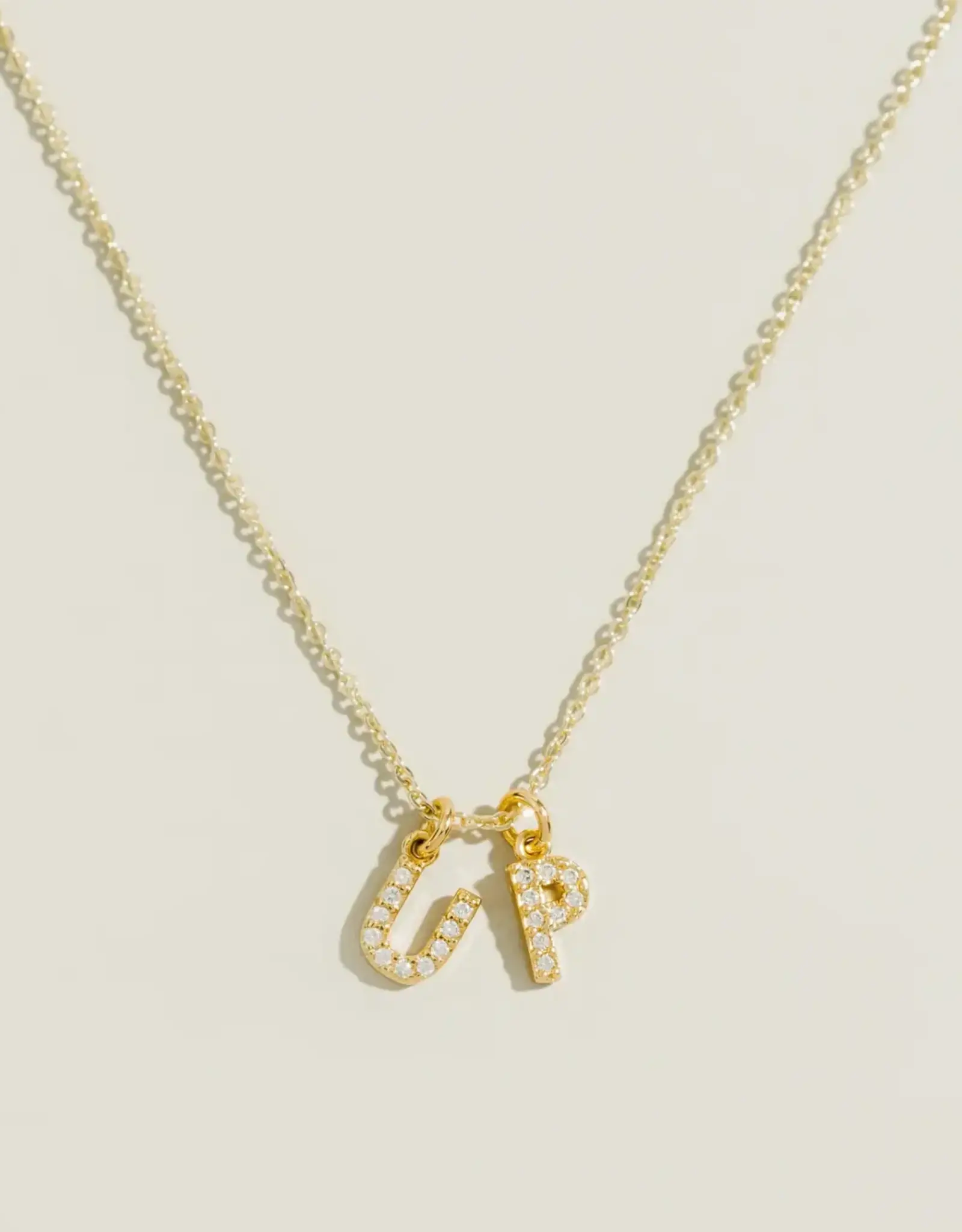 Letter Cubic Zirconia Necklace