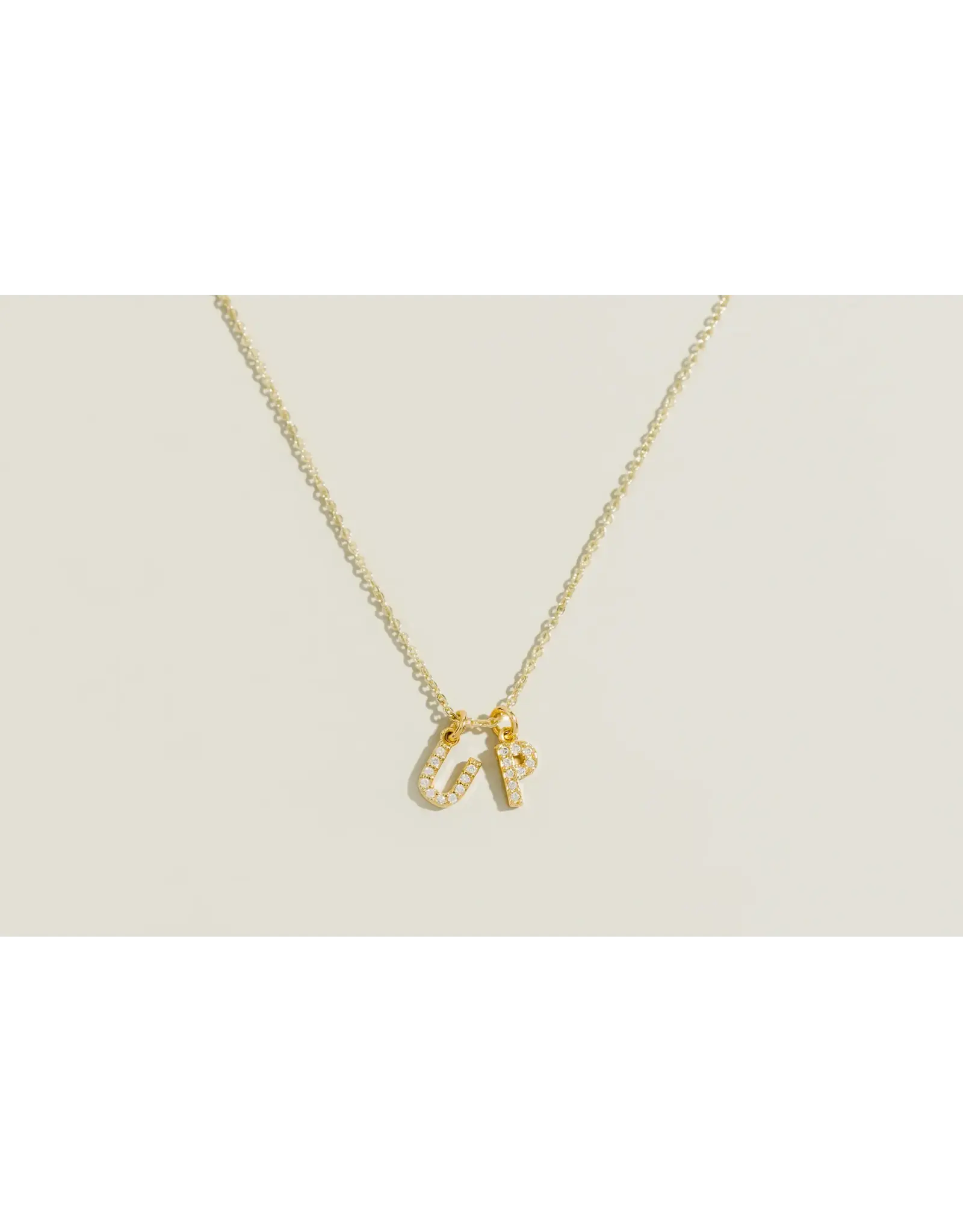 Letter Cubic Zirconia Necklace
