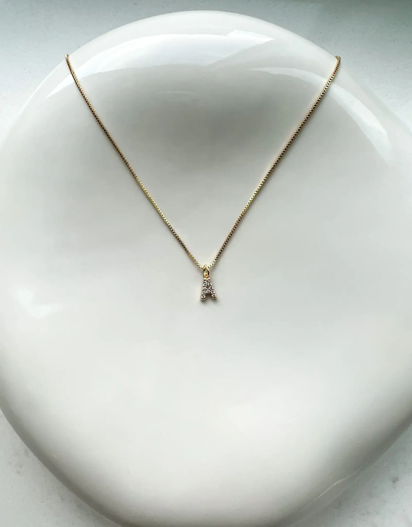 Letter Cubic Zirconia Necklace