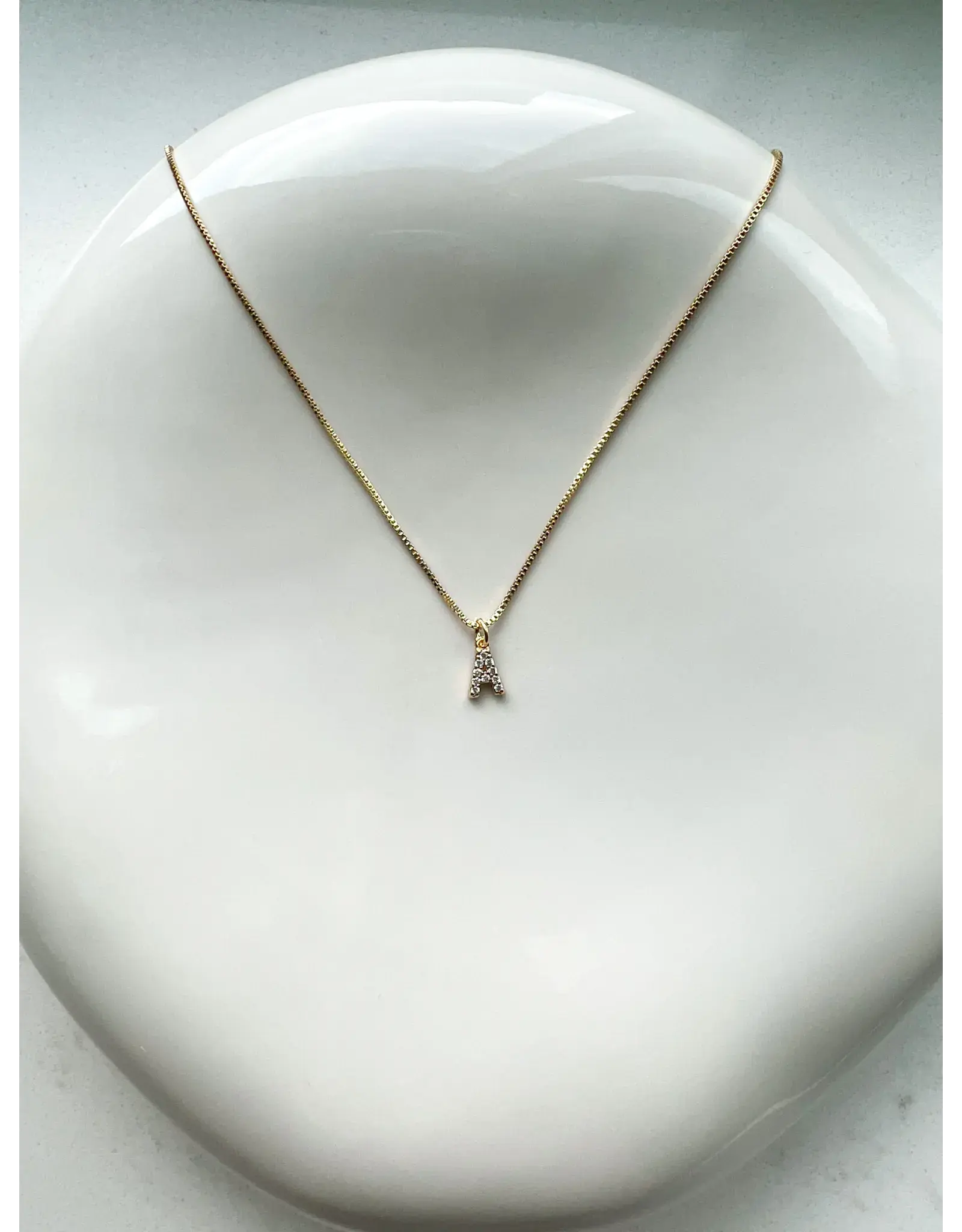 Letter Cubic Zirconia Necklace