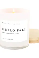 Hello Fall 11 oz  White Glass