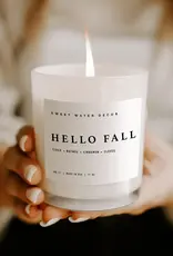Hello Fall 11 oz  White Glass