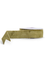 1.5" X 10 Yds Olive Green Velvet Ribbon
