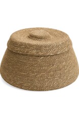 Basket with Lid, Seagrass Natural