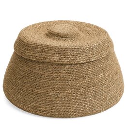 Basket with Lid, Seagrass Natural