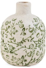 Stoneware Crackle Flower Patter Stoneware Vase, Small