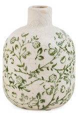 Stoneware Crackle Flower Patter Stoneware Vase, Small