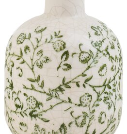 Stoneware Crackle Flower Patter Stoneware Vase, Small