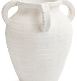 White Terracotta Vase w/ Handles