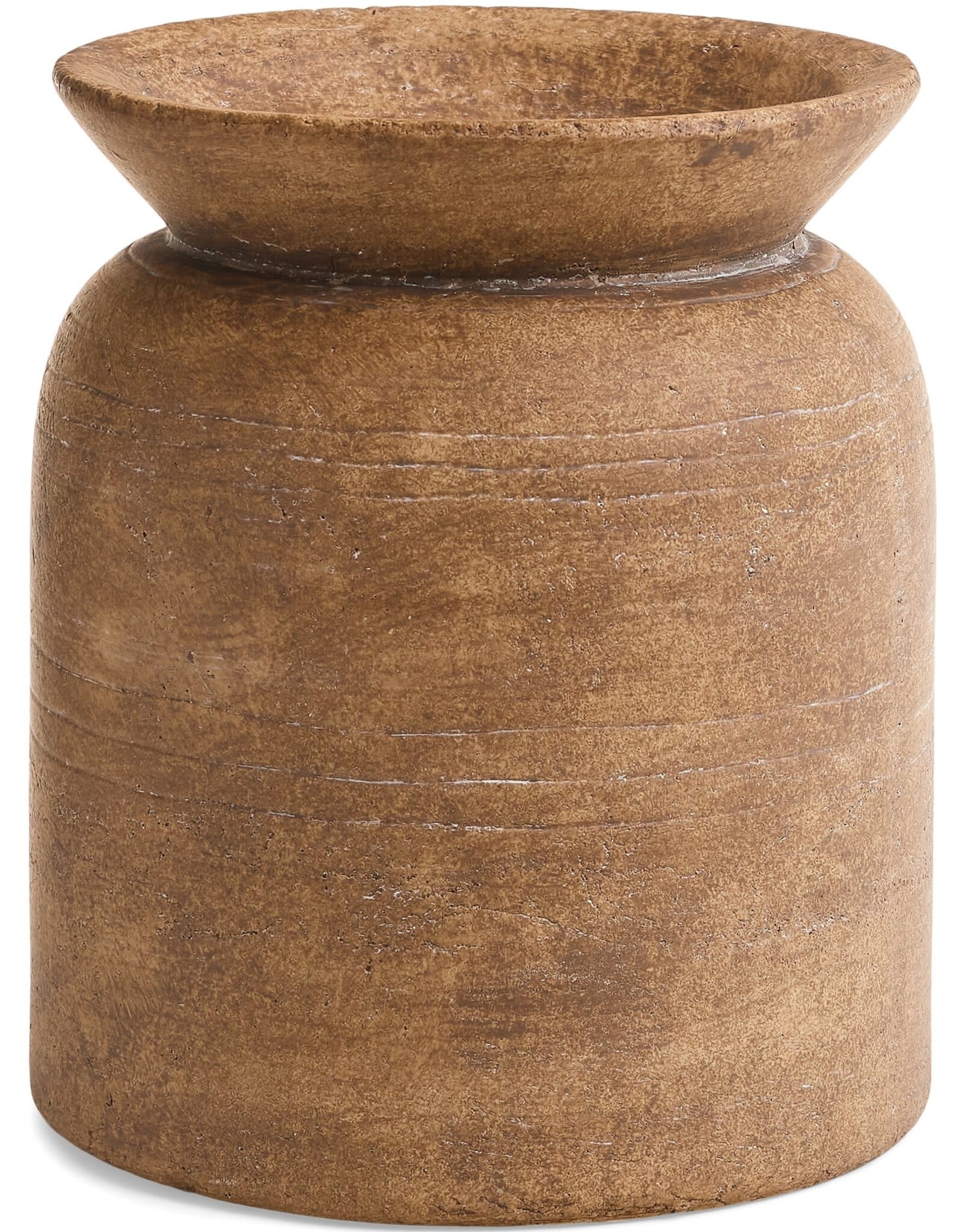 Textured Terracotta Vase, Antique Brown