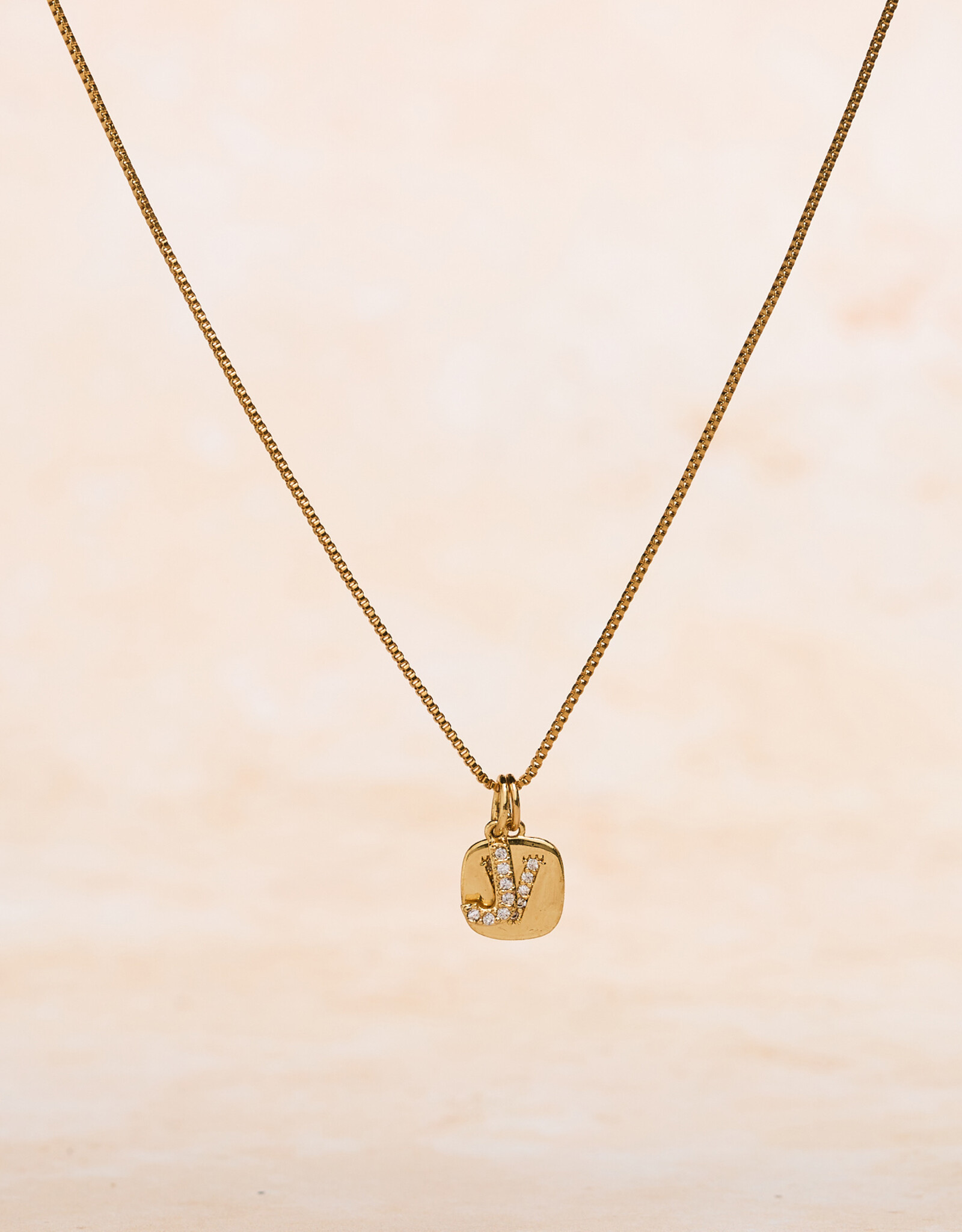 Letter Cubic Zirconia Charm