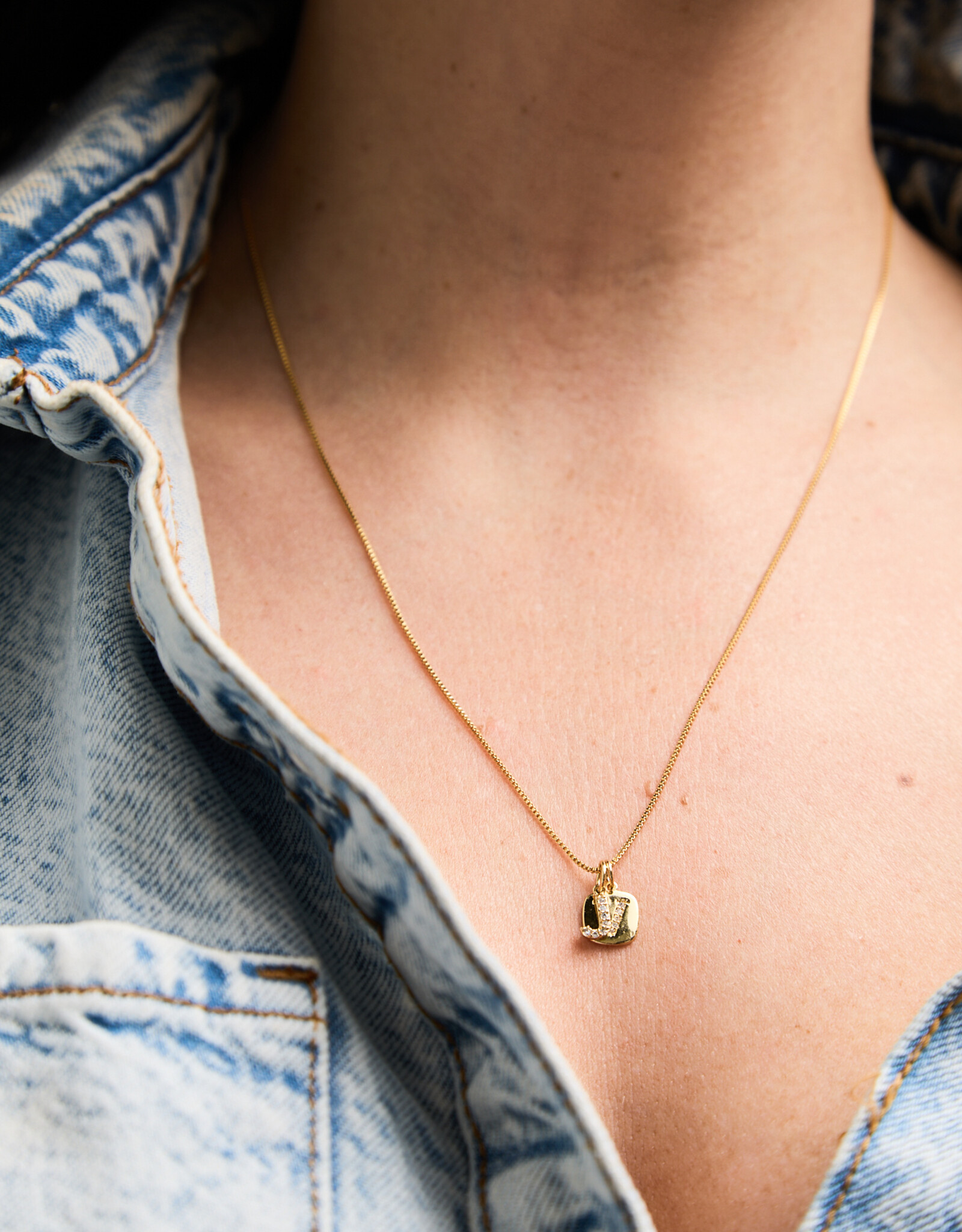Letter Cubic Zirconia Necklace