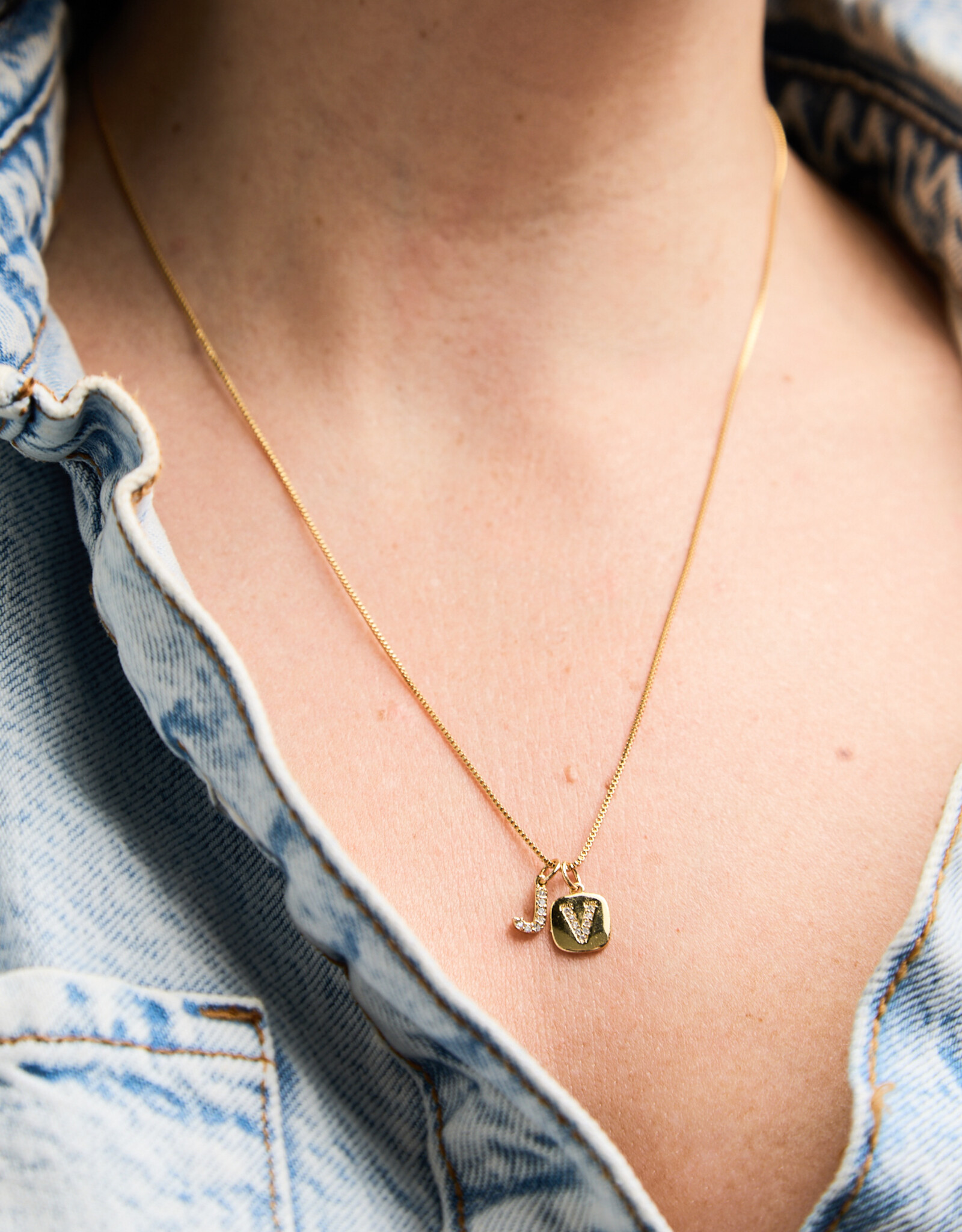 Letter Cubic Zirconia Necklace