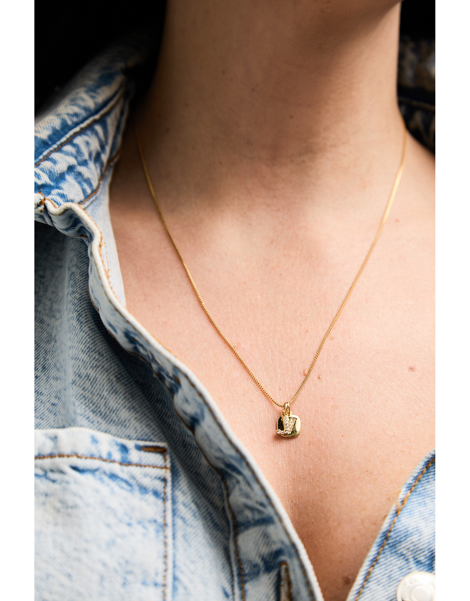 Letter Cubic Zirconia Charm